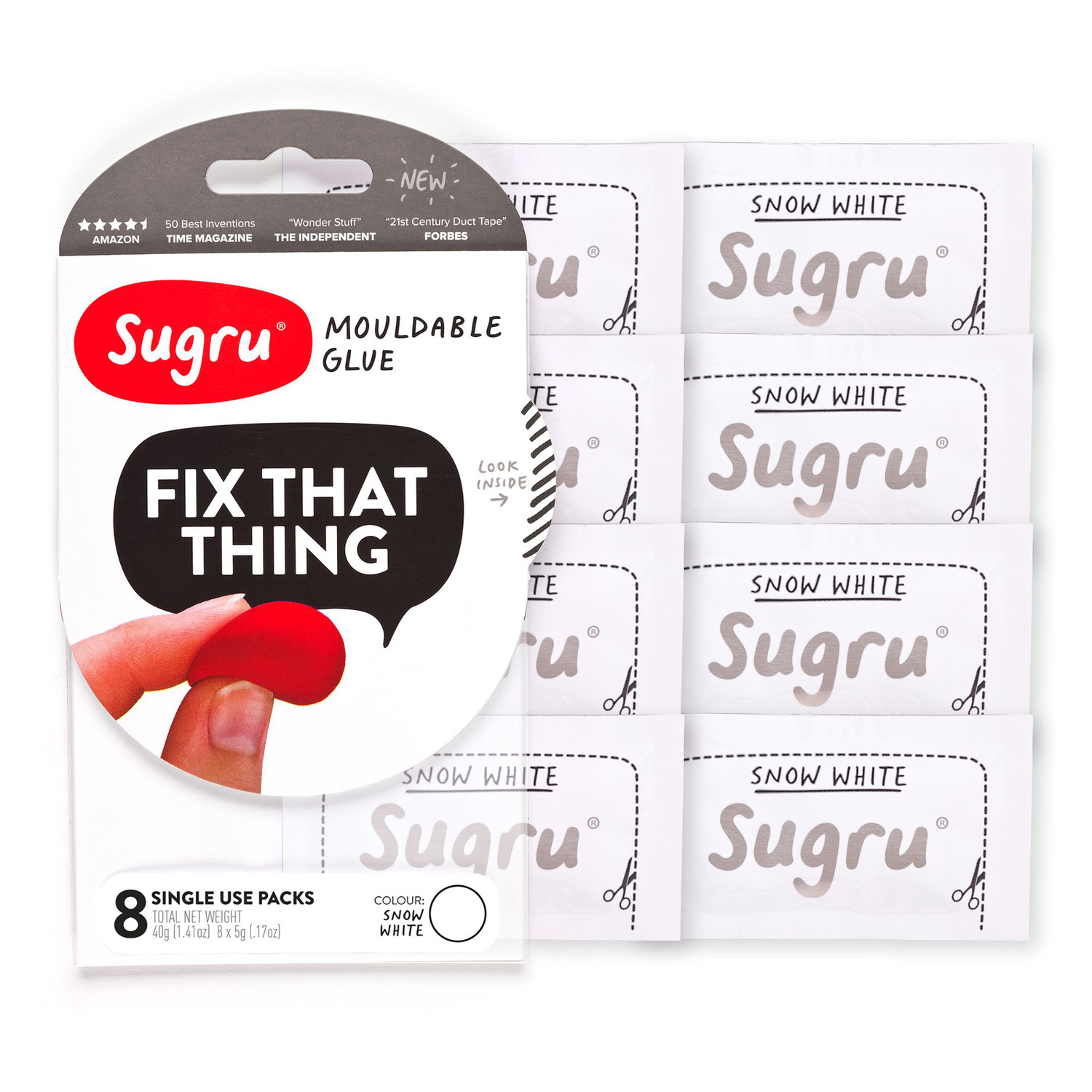 Mouldable Glue // 8 Pack // Snow White - Sugru - Touch of Modern